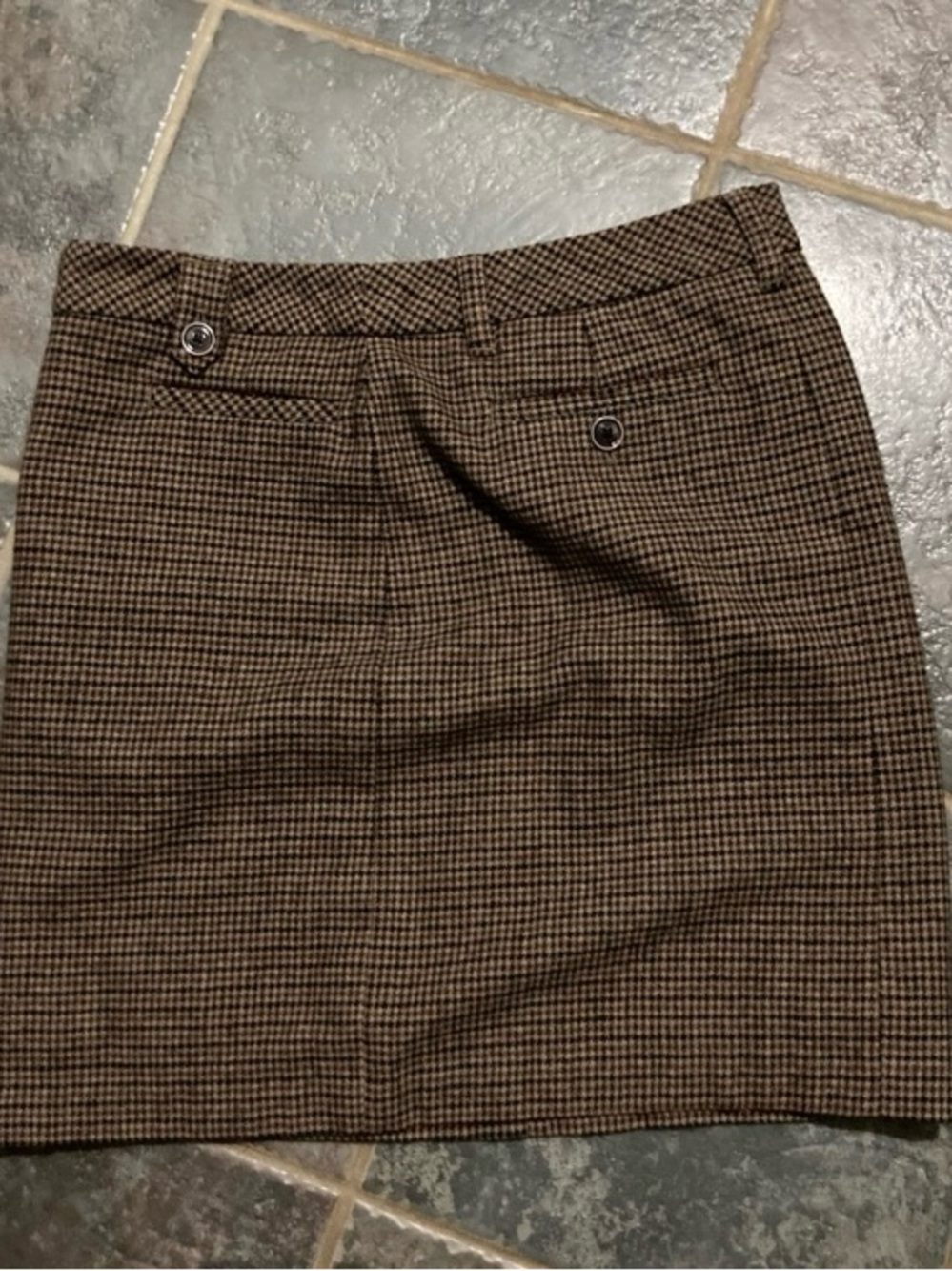 Eddie Bauer Brown Houndstooth Wool
Blend Lined Pencil Skirt Size 8 - Picture 7 of 10
